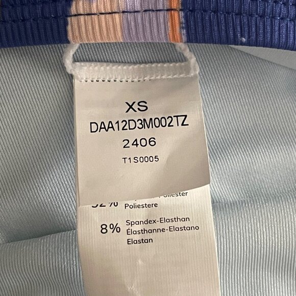 CUPSHE Women 2 Piece Swimsuit XS Purple Ribbed Floral Tankini Top High Waist - Picture 6 of 9